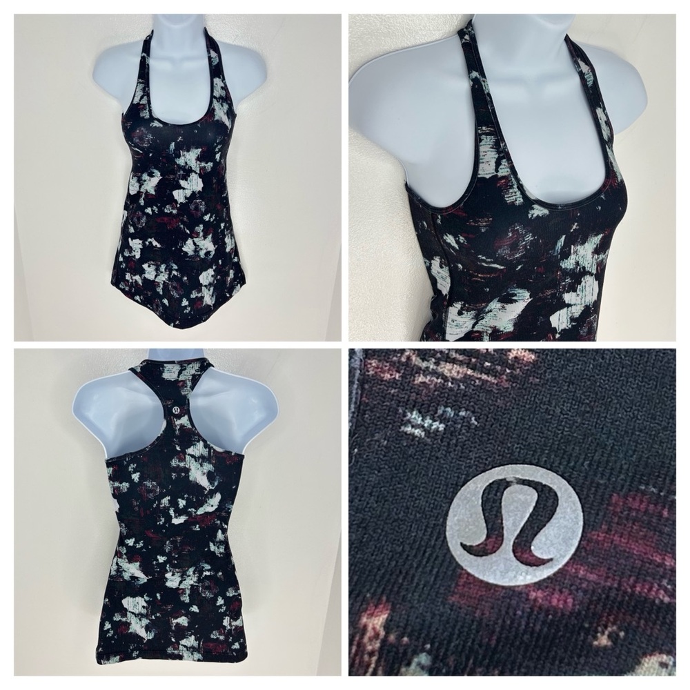 Lululemon Cool Racerback Static Blossom Tank Top Size 4*‎ No Size Tag Chest 13"